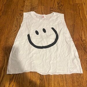 Lucy Woman’s White Smiley Tank Size XL
